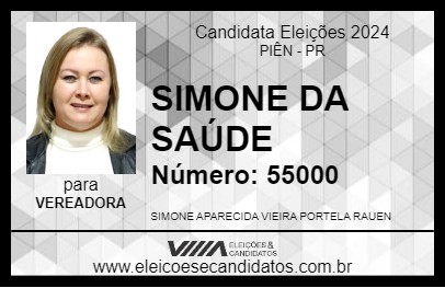 Candidato SIMONE DA SAÚDE 2024 - PIÊN - Eleições