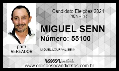 Candidato MIGUEL SENN 2024 - PIÊN - Eleições