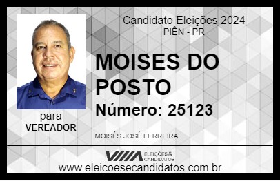 Candidato MOISES DO POSTO 2024 - PIÊN - Eleições