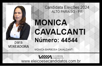 Candidato MONICA CAVALCANTI 2024 - ALTO PARAÍSO - Eleições