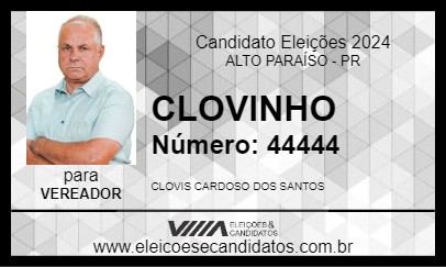 Candidato CLOVINHO 2024 - ALTO PARAÍSO - Eleições