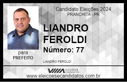 Candidato LIANDRO FEROLDI 2024 - PRANCHITA - Eleições