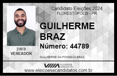 Candidato GUILHERME BRAZ 2024 - FLORESTÓPOLIS - Eleições