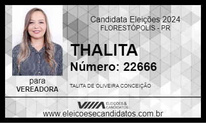 Candidato THALITA 2024 - FLORESTÓPOLIS - Eleições