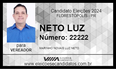 Candidato NETO LUZ 2024 - FLORESTÓPOLIS - Eleições