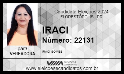 Candidato IRACI 2024 - FLORESTÓPOLIS - Eleições