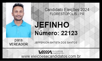 Candidato JEFINHO 2024 - FLORESTÓPOLIS - Eleições