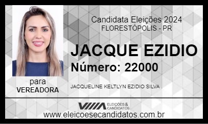 Candidato JACQUE EZIDIO 2024 - FLORESTÓPOLIS - Eleições