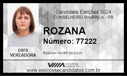 Candidato ROZANA 2024 - CONSELHEIRO MAIRINCK - Eleições