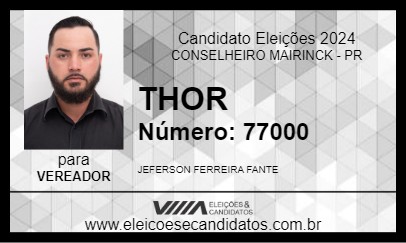 Candidato THOR 2024 - CONSELHEIRO MAIRINCK - Eleições