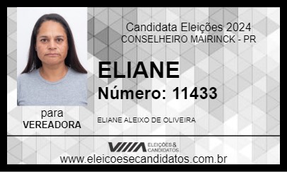 Candidato ELIANE 2024 - CONSELHEIRO MAIRINCK - Eleições