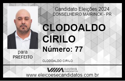 Candidato CLODOALDO CIRILO 2024 - CONSELHEIRO MAIRINCK - Eleições