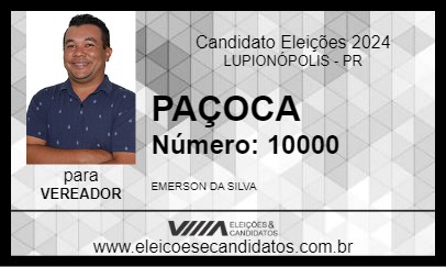 Candidato PAÇOCA 2024 - LUPIONÓPOLIS - Eleições