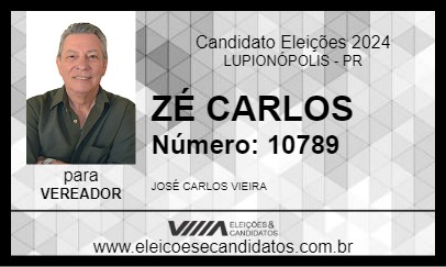 Candidato ZÉ CARLOS 2024 - LUPIONÓPOLIS - Eleições