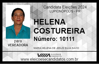 Candidato HELENA COSTUREIRA 2024 - LUPIONÓPOLIS - Eleições