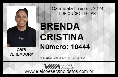 Candidato BRENDA CRISTINA 2024 - LUPIONÓPOLIS - Eleições