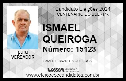 Candidato ISMAEL QUEIROGA 2024 - CENTENÁRIO DO SUL - Eleições