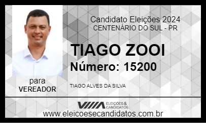 Candidato TIAGO ZOOI 2024 - CENTENÁRIO DO SUL - Eleições