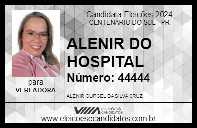 Candidato ALENIR DO HOSPITAL 2024 - CENTENÁRIO DO SUL - Eleições