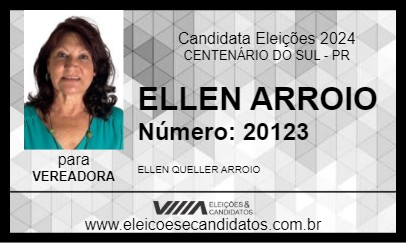 Candidato ELLEN ARROIO 2024 - CENTENÁRIO DO SUL - Eleições