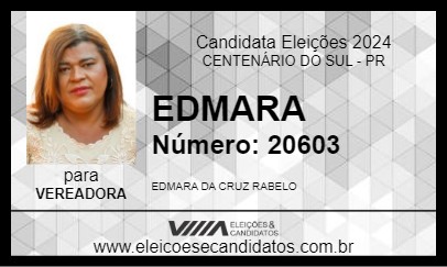 Candidato EDMARA 2024 - CENTENÁRIO DO SUL - Eleições