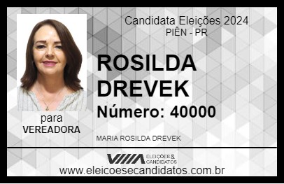 Candidato ROSILDA DREVEK 2024 - PIÊN - Eleições