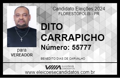 Candidato DITO CARRAPICHO 2024 - FLORESTÓPOLIS - Eleições