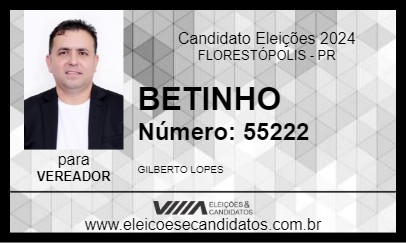 Candidato BETINHO 2024 - FLORESTÓPOLIS - Eleições