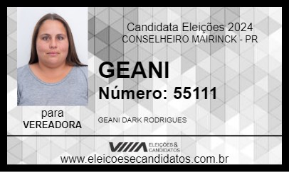 Candidato GEANI 2024 - CONSELHEIRO MAIRINCK - Eleições