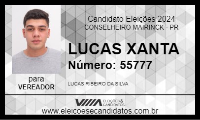 Candidato LUCAS XANTA 2024 - CONSELHEIRO MAIRINCK - Eleições