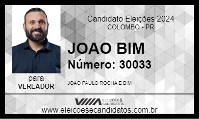 Candidato JOAO BIM 2024 - COLOMBO - Eleições