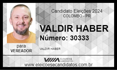 Candidato VALDIR HABER 2024 - COLOMBO - Eleições