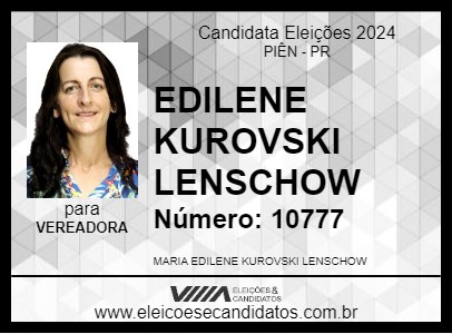 Candidato EDILENE KUROVSKI LENSCHOW 2024 - PIÊN - Eleições