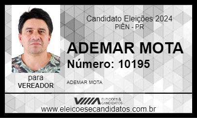 Candidato ADEMAR MOTA 2024 - PIÊN - Eleições