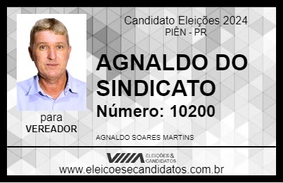 Candidato AGNALDO DO SINDICATO 2024 - PIÊN - Eleições