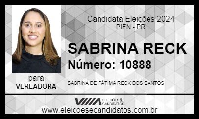 Candidato SABRINA RECK 2024 - PIÊN - Eleições