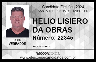 Candidato HELIO LISIERO DA OBRAS 2024 - SANTA TEREZINHA DE ITAIPU - Eleições