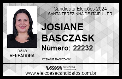 Candidato JOSIANE BASCZASK 2024 - SANTA TEREZINHA DE ITAIPU - Eleições