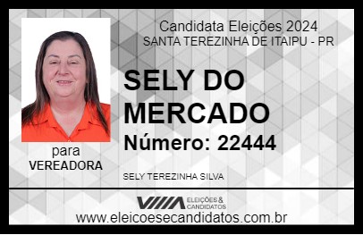 Candidato SELY DO MERCADO 2024 - SANTA TEREZINHA DE ITAIPU - Eleições