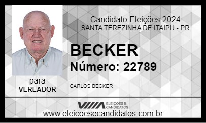 Candidato BECKER 2024 - SANTA TEREZINHA DE ITAIPU - Eleições