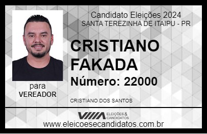 Candidato CRISTIANO FAKADA 2024 - SANTA TEREZINHA DE ITAIPU - Eleições