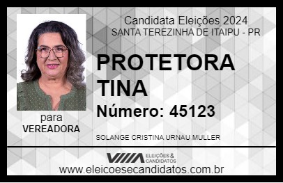 Candidato PROTETORA TINA 2024 - SANTA TEREZINHA DE ITAIPU - Eleições