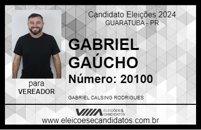 Candidato GABRIEL GAÚCHO 2024 - GUARATUBA - Eleições