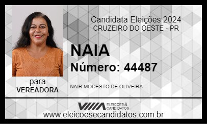 Candidato NAIA 2024 - CRUZEIRO DO OESTE - Eleições