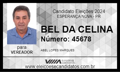 Candidato BEL DA CELINA 2024 - ESPERANÇA NOVA - Eleições