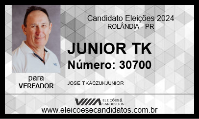 Candidato JUNIOR TK 2024 - ROLÂNDIA - Eleições