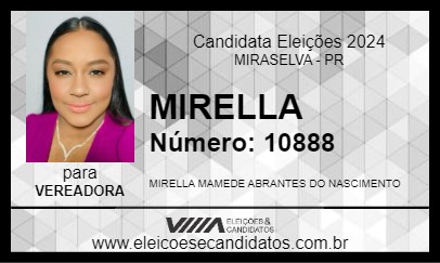 Candidato MIRELLA 2024 - MIRASELVA - Eleições