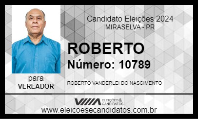 Candidato ROBERTO 2024 - MIRASELVA - Eleições