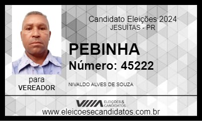 Candidato PEBINHA 2024 - JESUÍTAS - Eleições