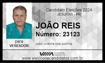 Candidato JOÃO REIS 2024 - JESUÍTAS - Eleições